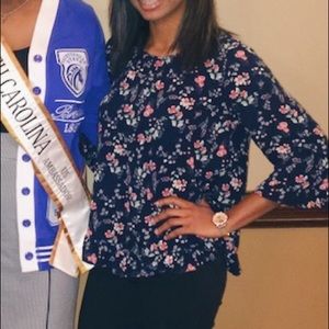 Floral Quarter Sleeve Blouse